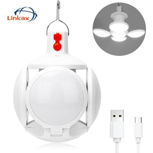 Portable LED Football Lantern 5 Mode Lighting Hanging Hook Tent Lamp USB Rechargeable Emergency Built-in BatteryCamping lights