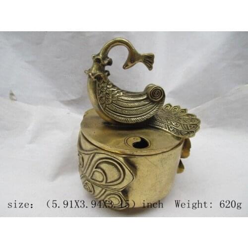 Qianlong brass collection in ancient China. Phoenix censer