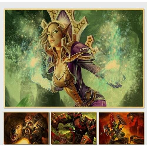 World of Warcraft Retro Poster Vintage High quality Printing Drawing core Decorative Painting Dormitory apartment decoration