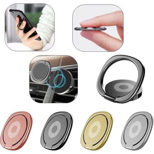 Luxury 360 degree Metal Finger Ring Stand Holder Stick Mount Desktop Bracket For All Smart Phones Tablet