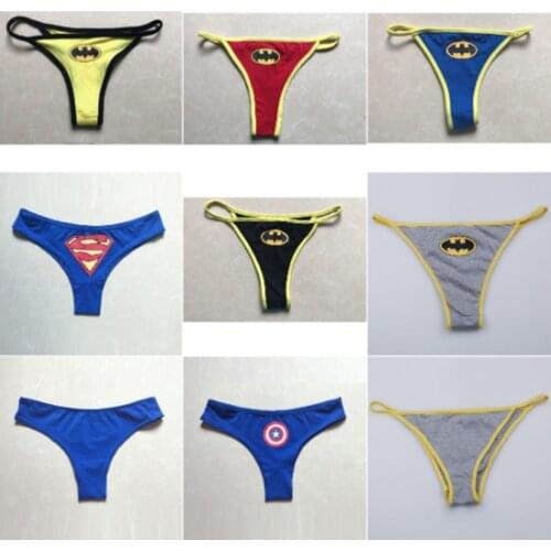 Cute Sexy Lovely Womens Superhero Multicolor Options Cartoon Underwear Panties Lingerie Cosplay Clothing