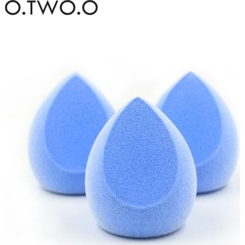 O.TWO.O Blue Flocked Water Drop Powder Puff Two Knife Stereo Wet And Dry Dual Purpose Cosmetic Egg Makeup Hot Selling