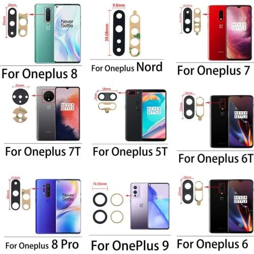 New Back Rear Camera Glass Lens with Glue Replacement Parts For OnePlus 6 6T 5 5T 7 8 8T Pro Nord Camera Glass Lens