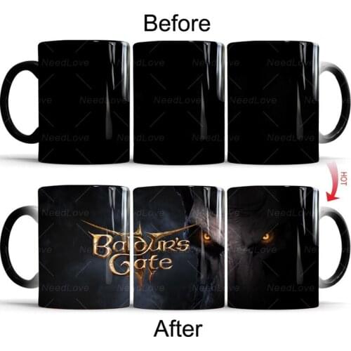 Baldurs Gate III Game Magic Mug Color Changing Cup Ceramic Discoloration Coffee Tea Milk Mugs Novelty Gifts