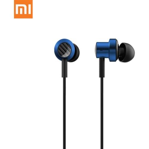 Xiaomi Double action coil earphone multifunctional Wire control Bass boost Magnetic attraction cover 3.5mm interface 3 ear caps