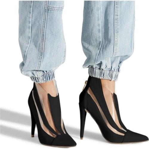 2021 New Faux Suede Women Ankle Boots Fashion Pointed Toe Thin High Heel Ladies Short Boots Spring Autumn Womens Shoes Big Size