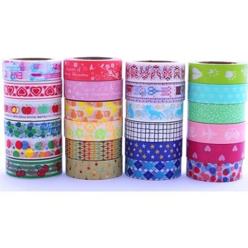 15 mm x 10 m Japanese Washi Masking Tape Set Petal Animal Paper Pattern Masking Tape Decorative Scrapbooking Adhesive Diy Tape