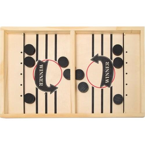 2 in 1 Ice Hockey Game Kids Toys Fast Sling Puck Game Family Fun Catapult Chess Bumper Chess Desktop Board Battle Toy