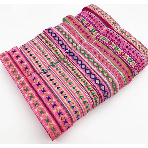 6M/Lot Width 1.3CM Trim Embroidered Webbing DIY Handmade Sewing Net Yarn Ribbons Clothing Decorative Lace Trim