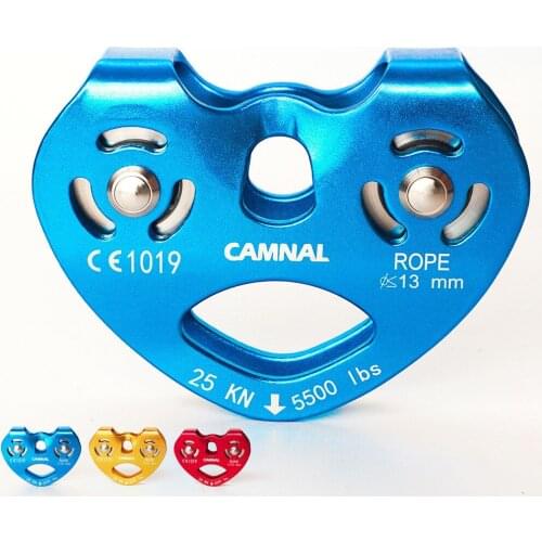 Outdoor Hiking Ultralight Al-Mg Alloy Double Bearing Climbing Rope Pulley Rock Climbing Survival Equipment Climbing Equipment