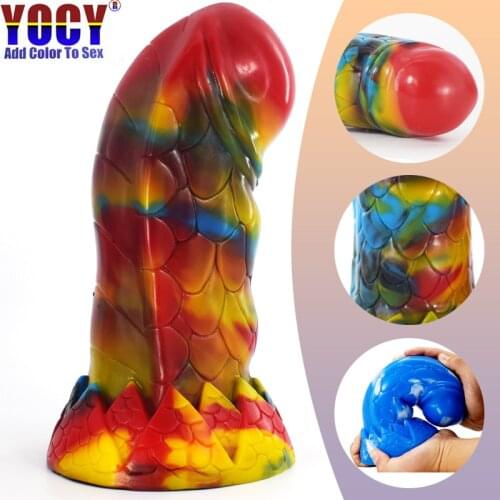 Multicolor Huge Realistic Dildos For Women Vagina Anal Masturbators Big Fake Dick Silicone Butt Plug Sex Tools Adult Products