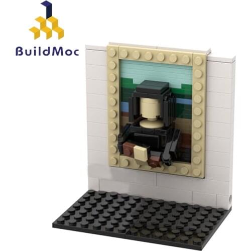 Buildmoc Creator Expert Mini 3d Static Decoration Of Famous Painting Mona Lisa Modular Mural Building Block Model Toy Gift