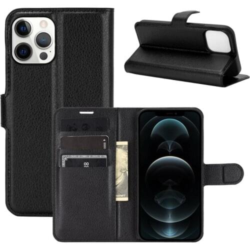 100pcs Litchi Flip Wallet Magnet Kickstand Case Leather Card Slot Cover For iPhone 13 Pro Max 12 Mini 11 XS XR X 8 7 6 Plus SE