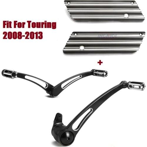 Black Gauge Saddlebag latch hinge covers Shifter Lever Brake fit for harley 2008-2013 Street Glide FLHX 2008-2009 Road Glide FLT