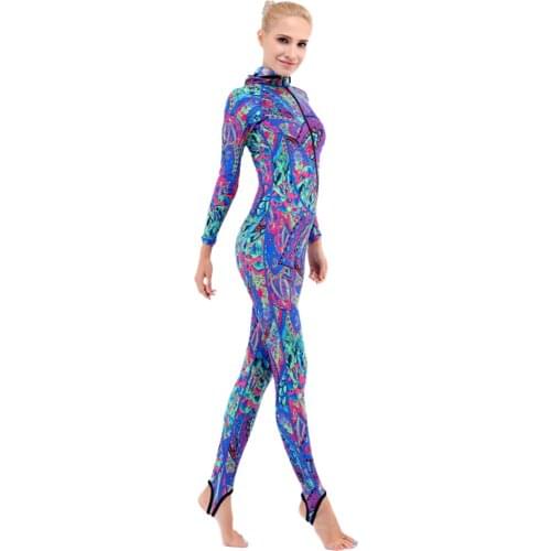 Women Wetsuit Scuba Diving Skin Rash Guard Swimming Snorkeling Surfing Long Sleeve Hooded Full Wetsuits Jellyfish XS - XXL