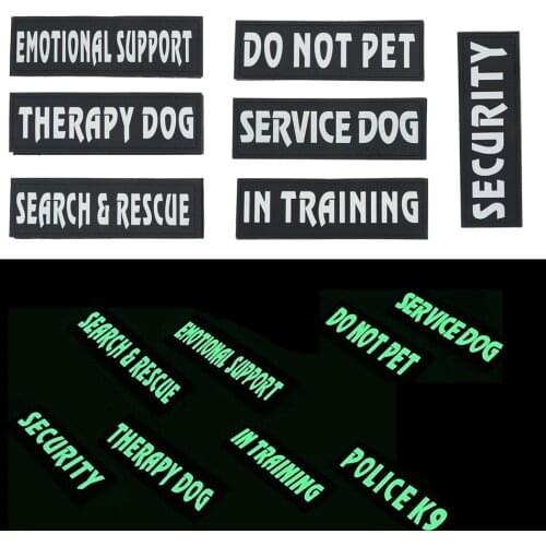 EMOTIONAL SUPPORT DO NOT PET BADGE Patches for DOG PET Harness Vest Pet Service Dog In Training SECURITY PATCH Therapy Dog