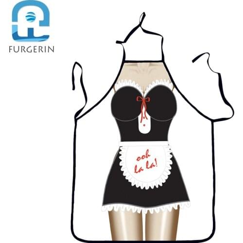 FURGERIN Apron Kitchen Funny Aprons for Woman Waterproof beard apron men Cooking Baking Accessories Cuisine Gift for Boyfriend