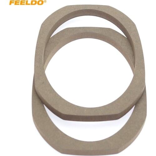 FEELDO 2pcs 6x9 Universal Car/Bus/Boat Stereo Speaker Spacer Wooden Rings Bracket Holder Adapter Speaker Pads #HQ6080