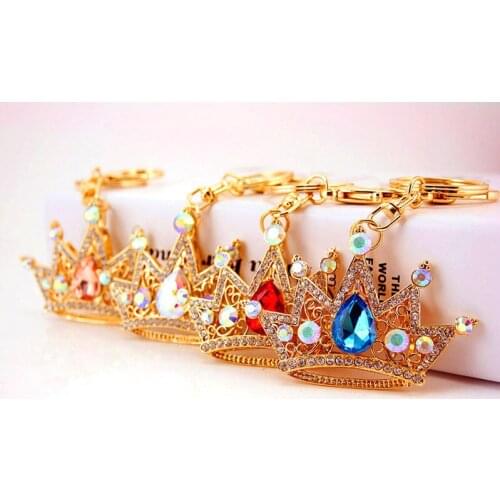 Crystal Crown Bag Keychain Jewelry Rhinestone Keyring For Car Chram Key Holder Creative Gift For Girlfriend Wholesale