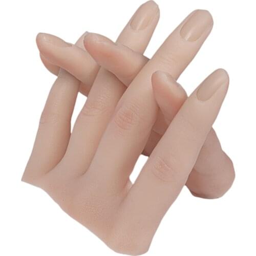 Nail Art Practice Finger Training Tool, Silicone Flexible Fingers Display Stand