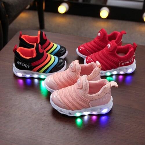 New Baby Toddler Glowing Shoes Children Led Breathable Shoes Boys Glowing Sneakers Girls Sneakers with Luminous Sole Size 21-30