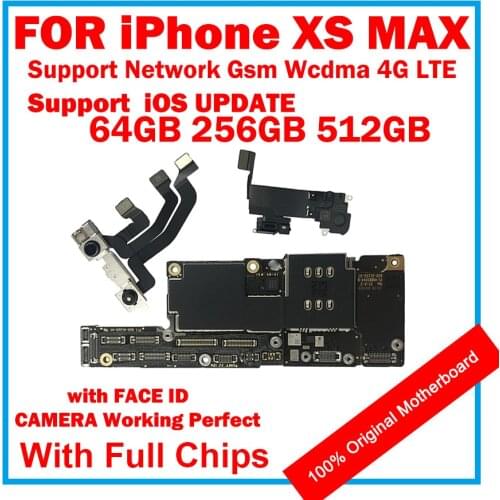 512gb 256gb 64gb MB for iPhone XS MAX Motherboard Support Update Unlocked mainboard without With Face ID Camera Working Perfect