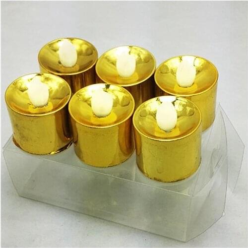 6 s Gold Color Flickering Light Tea Light Led Candle candles and scents свечи и ароматы velas y aromas