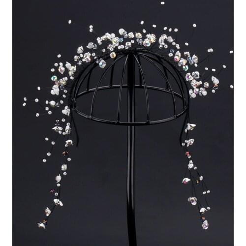 New star rhinestone handmade headdress long fringed bridal hair accessories styling versatile headband holiday party headband