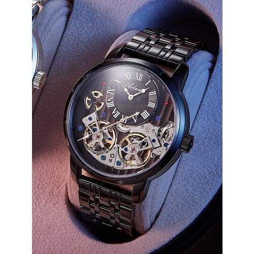 2021 new mens watch brand genuine Double Tourbillon automatic mens watch mechanical watch boutique package mail