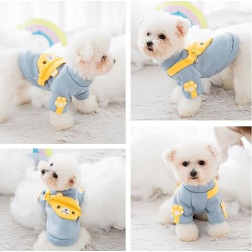 Dog Clothes Spring Puppy Dog Sweater Autumn and Winter Cartoon Bear Backpack Small and Medium Dog Two-legged Cat Pet Clothes