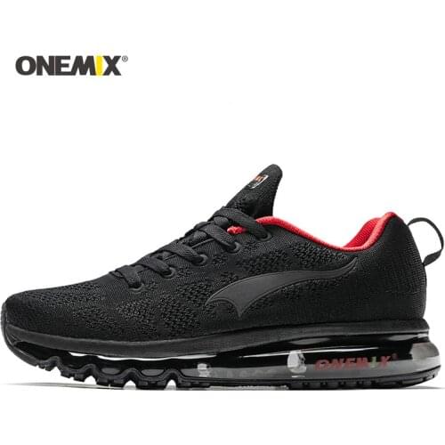 ONEMIX Man Running Shoes For Men Nice Zapatillas Athletic Trainers Black Red Sports Air Cushion Outdoor Jogging Walking Sneakers
