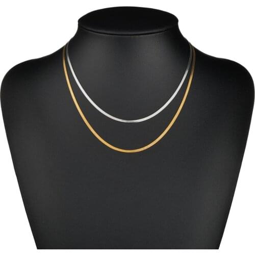 Stainless Steel Choker Necklace Women Accessories Silver Color Flat blade Chain Punk Gothic Chokers Jewelry Collier Femme kolye