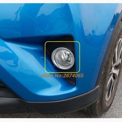 For Toyota RAV4 RAV 4 Front Fog Lights Lamp Cover Trim Front Foglight Frame Protector 2016 2017 ABS Chrome Car-styling Accessory