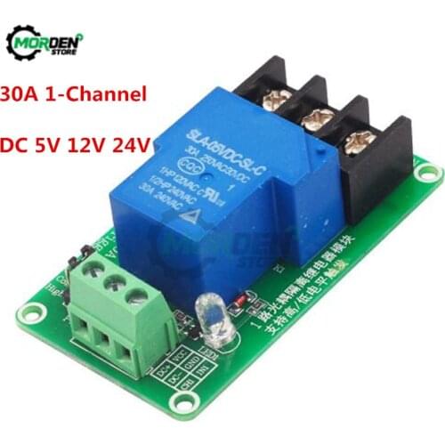 DC 5V 12V 24V 1 Channel 30A Relay Module Board With Optocoupler Isolation High And Low Level Trigger Relay Module