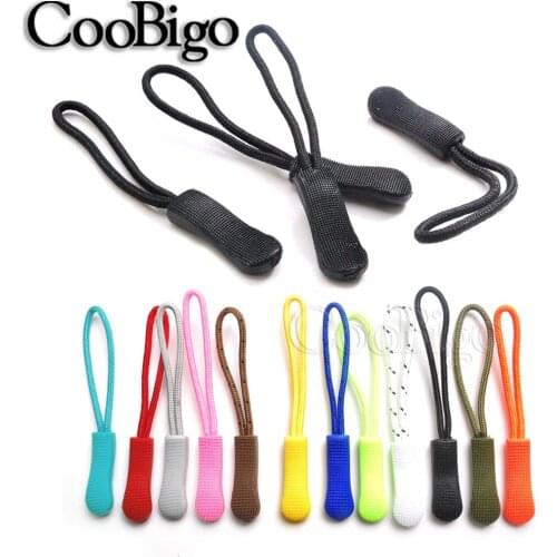 12pcs Colorful Zipper Pulls Tent Backpack Tab Replacement Clip Fit Rope Tag Travel Bag Suitcase Zip Cord Puller End Fixer