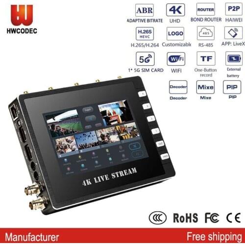 2021 New Portable 5G Encoder 4K Multi-Camera Live Streaming Studio Device Encoder Switcher Recorder Mixer