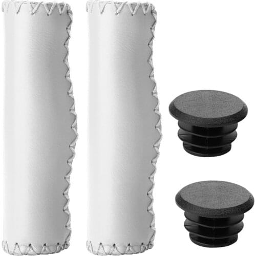 Practical Handguard Bicycle Grip PU Leather with Sponge Filling Comfortable Vintage Style Grip Anti-slip Dust Cap Accessory