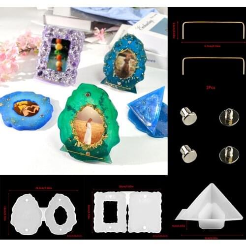 Frame Mold Silicone 1Pcs Diy Mirror Fondant Molds For Epoxy Resin Polymorphus DIY Photo Frame Crafts Pendant Jewelry Mould Tools