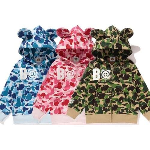 New Kids Boy Girls Cartoon Camo Animal Printed Hoodie Tops Sweatershirt Winter Jacket Casual Coat Hoodies Children Clothes