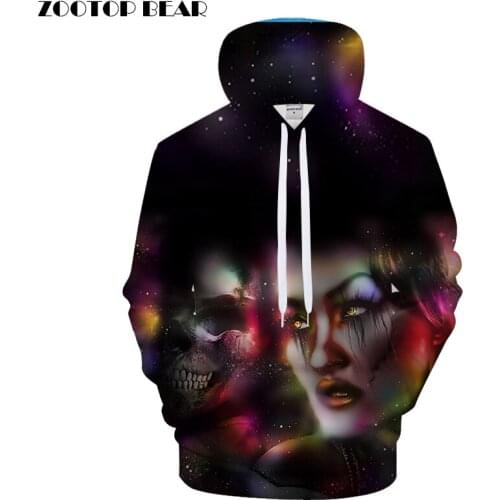 Skull Printed Hoodies Men Women Sweatshirts 3d Tracksuit Pullover Hoodie Hooded Coat Streetwear 6XL Autumn Drop Ship ZOOTOP BEAR