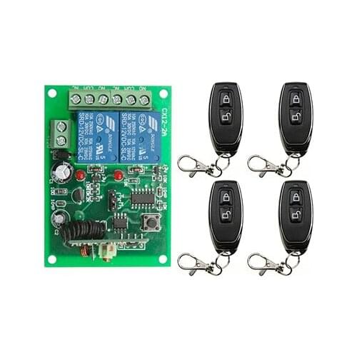 Universal Wireless Remote Switch DC 12V 24V 10A 315/433 MHz 2CH 2 CH relay Receiver Module and RF Transmitter Remote Controls