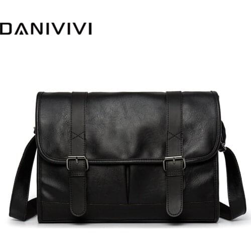 Vintage Leather Mens Messenger Bag 2021 Fashion Laptop Business Satchel Computer Handbag Shoulder Bag for Men Crossbody Bags