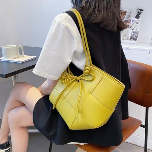 Woven Square Tote bag 2021 Summer New High-quality PU Leather Womens Designer Handbag Luxury brand Shoulder Messenger Bag