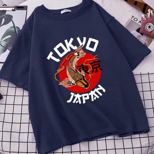 Women Japan Tokyo Koi Vintage Tumblr Ulzzang T Shirts Camisetas De Mujer Harajuku Shirt Tee Femme Tops Roupas Femininas Vetement