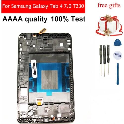 LCD For Samsung Galaxy Tab 4 7.0 T230 SM-T230 Touch Screen Sensor Digitizer Glass + LCD Display Panel With Frame Bezel