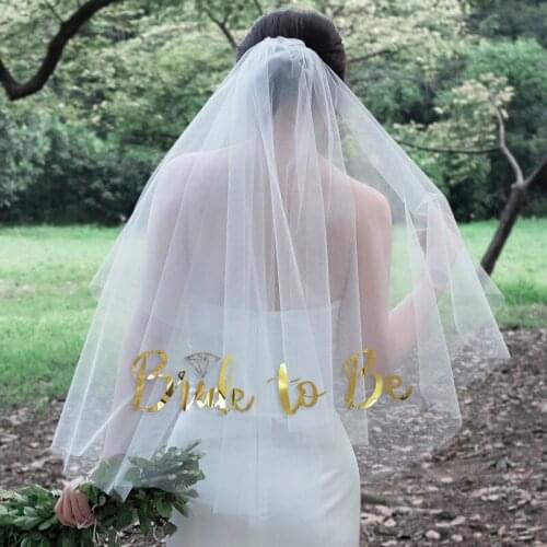 1pc Bridal Shower Wedding Veil Headband Bride To Be Bachelorette Party Decoration Hen Party Accessories Wedding Decor Supplies