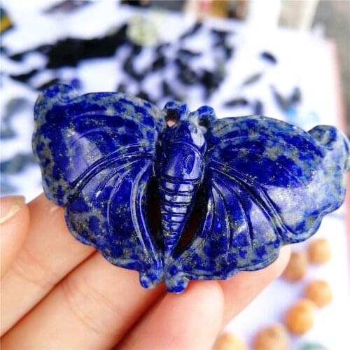 30*50mm natural lapis lazuli butterfly stone for crystal butterfly healing decoration 1 pc