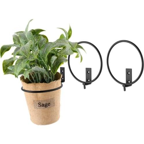 3pcs Wall Mounted Planter Pots Plant Tray Metal Ring Hanging Plant Flower Basket Storage Rack for Garden Balcony Path Decoration