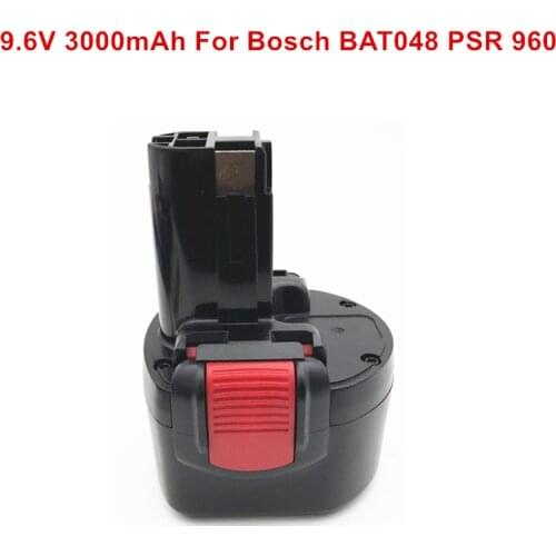Power Tools Battery for BAT048 9.6V 3000mAh Ni-MH Rechargeable Battery for Bosch PSR 960 2 607 335 272 32609-RT BPT1041