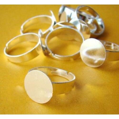 Free shipping!!!!! 200pcs 12MM Silver Plate Flat Nickel Free Ring Base